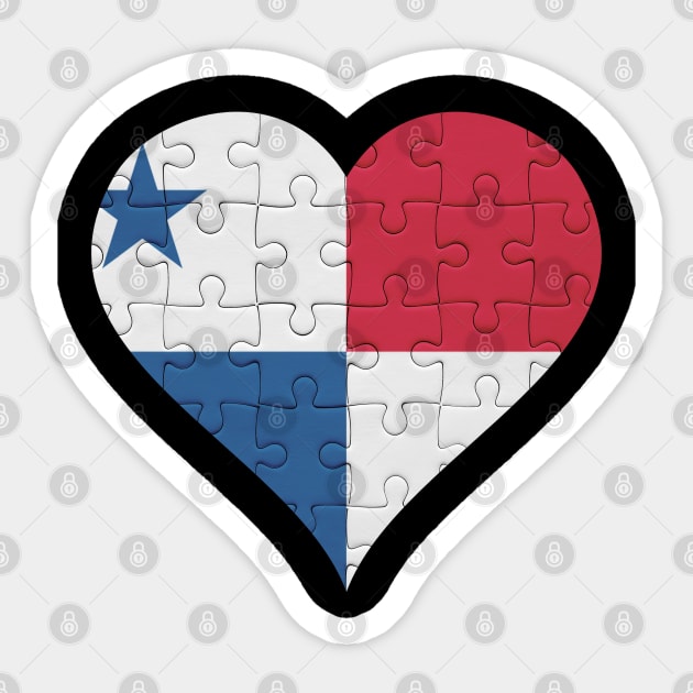 Panamanian Jigsaw Puzzle Heart Design - Gift for Panamanian With Panama Roots Sticker by Country Flags